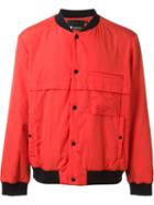 T By Alexander Wang Padded Bomber Jacket, Men's, Size: L, Red, Nylon/polyamide/cotton/spandex/elastane