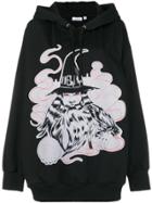 Ashish Flock Print Oversized Hoodie - Black