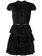 Alice+olivia Rosetta Pleated Short Dress - Black