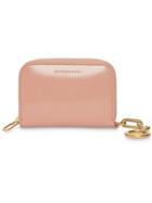 Burberry Link Detail Patent Leather Ziparound Wallet - Pink & Purple