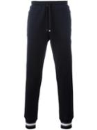 Dolce & Gabbana Embroidered Crown Track Pants, Men's, Size: 46, Blue, Cotton