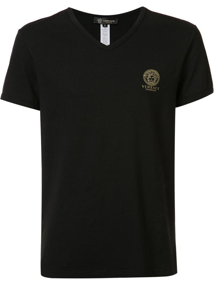 Versace Versace Underwear V-neck T-shirt, Men's, Size: 5, Black, Cotton/spandex/elastane