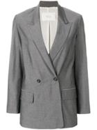 Tela Double Breasted Blazer - Grey