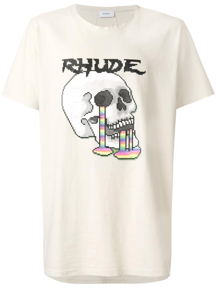 Rhude Skull Print T-shirt - Nude & Neutrals