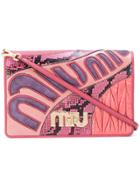 Miu Miu Multi Texture Clutch - Pink & Purple
