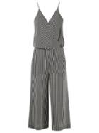 Andrea Marques V-neck Striped Jumpsuit, Women's, Size: 42, Black, Silk