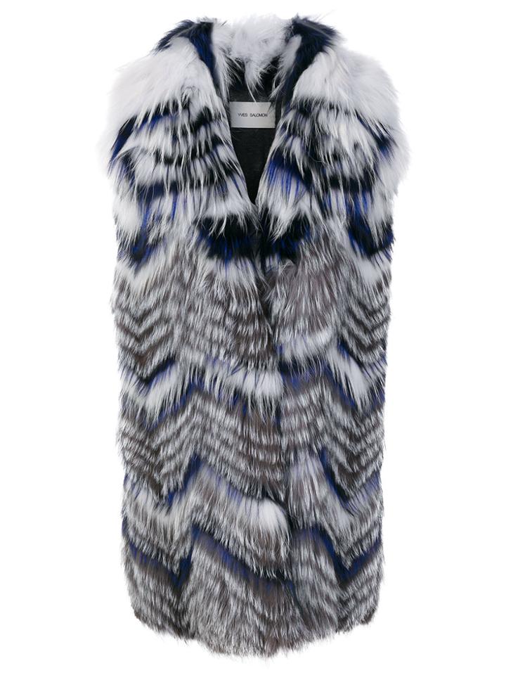 Yves Salomon Fur Detail Coat - Multicolour
