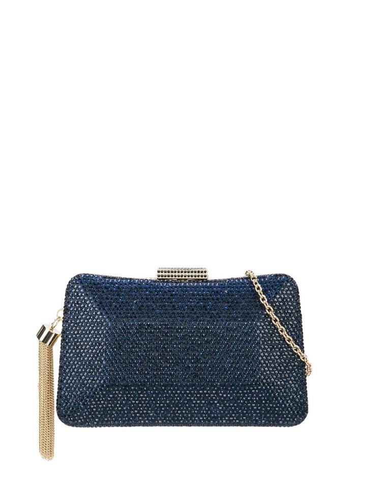 Serpui Rhinestone Embellished Clutch Bag - Blue