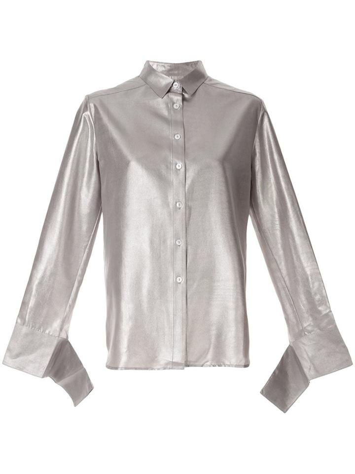 Christopher Esber Oversized Long-sleeve Shirt - Silver