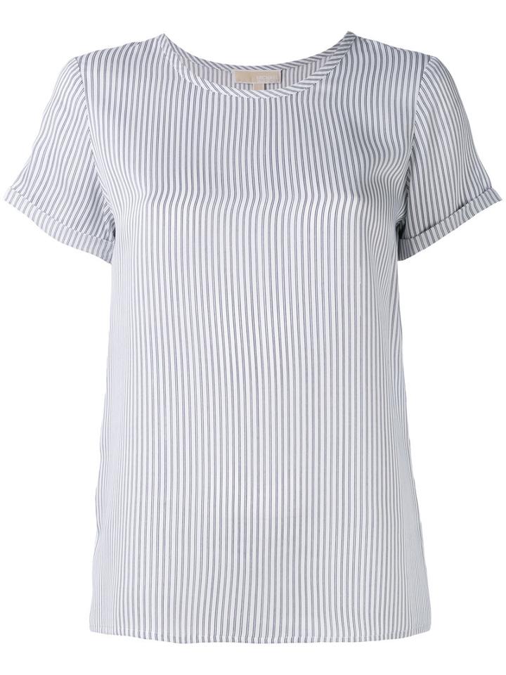 Michael Michael Kors - Pinstripe Blouse - Women - Silk - M, White, Silk