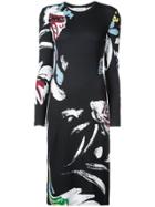 Prabal Gurung Floral Print Knit Dress - Black
