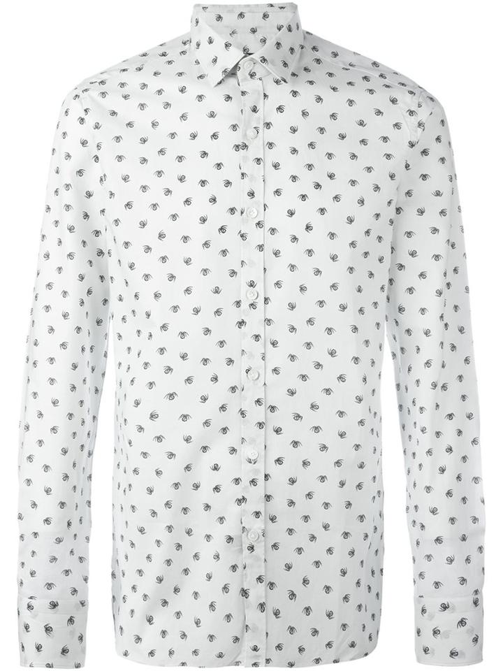Lanvin 'pool Spider' Print Shirt, Men's, Size: 39, White, Cotton