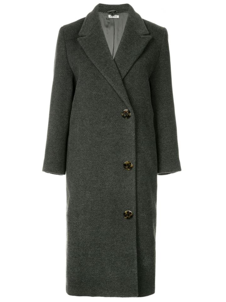 Miu Miu Pre-owned Double Breasted Midi Coat - Grey