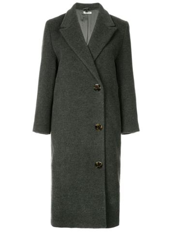 Miu Miu Pre-owned Double Breasted Midi Coat - Grey