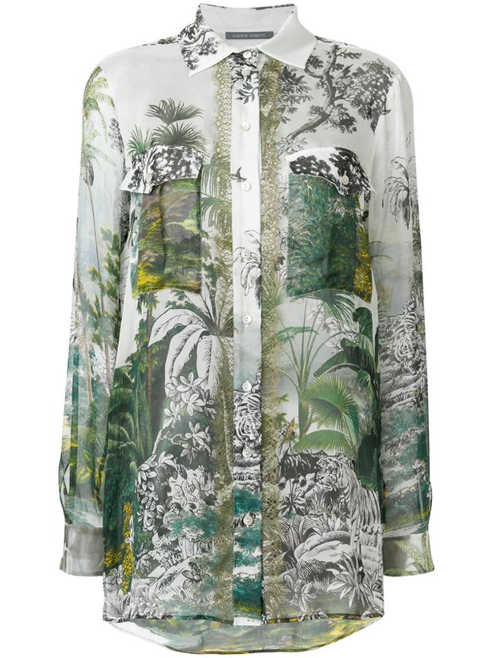 Alberta Ferretti Long Sleeved Gardenia Blouse - Green
