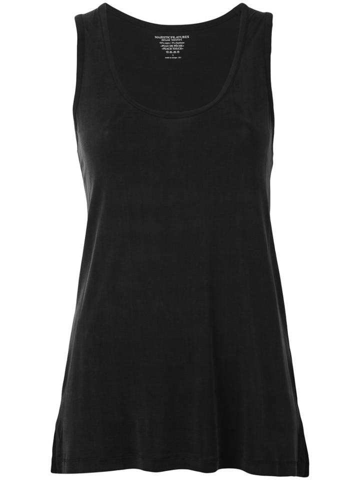 Majestic Filatures - Classic Tank Top - Women - Spandex/elastane/cupro - Iii, Black, Spandex/elastane/cupro