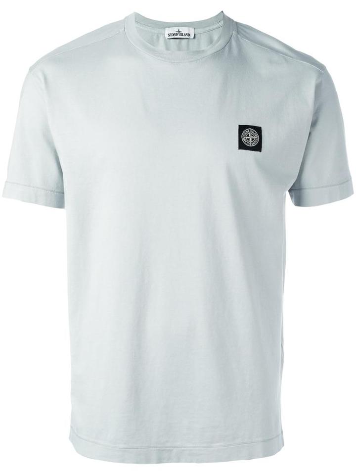 Stone Island Logo Patch T-shirt, Men's, Size: Xxl, Grey, Cotton