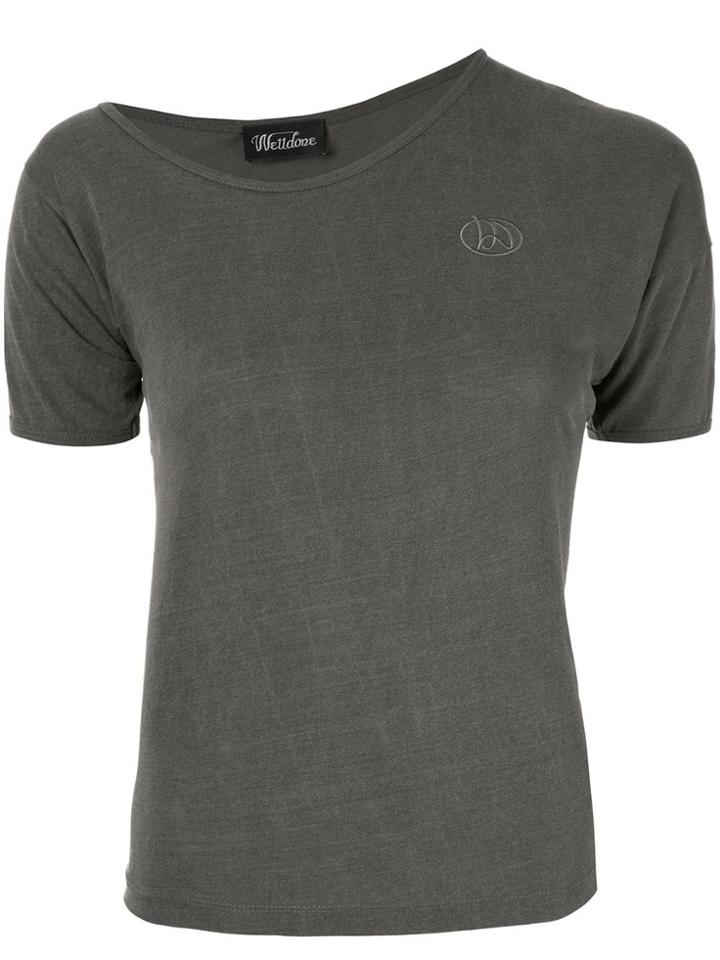 We11done Asymmetric Neck T-shirt - Grey