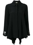 Fendi Cut Out Shirt, Women's, Size: 42, Black, Silk/polyamide/polyester/viscose