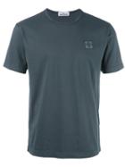 Stone Island Logo Patch T-shirt, Men's, Size: Medium, Grey, Cotton