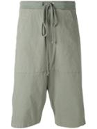 Sage Drop-crotch Shorts - Men - Cotton/spandex/elastane - S, Green, Cotton/spandex/elastane, Lost & Found Rooms