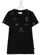 Philipp Plein Junior Logo Patchwork T-shirt - Black