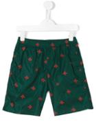 Gucci Kids Gg Bee Print Swim Shorts, Boy's, Size: 10 Yrs, Green