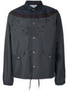 Kolor Embroidered Shirt Jacket, Men's, Size: 4, Grey, Polyester