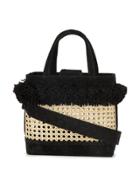 Mehry Mu Black Pom Pom Fey Bamboo Basket Bag