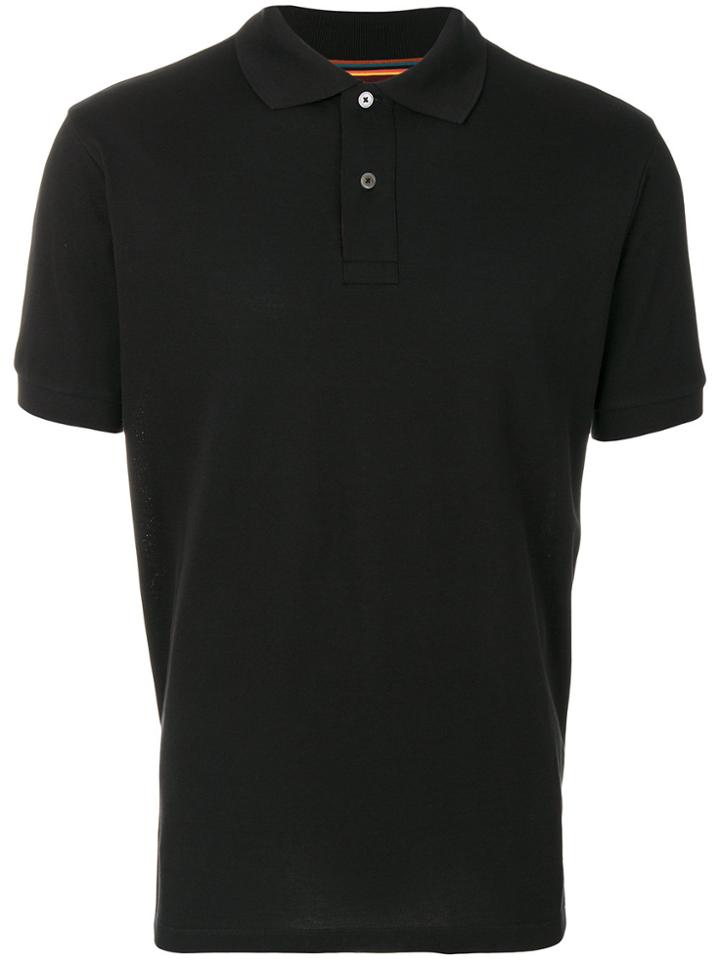 Paul Smith Striped Detail Polo Shirt - Black