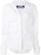 Jacquemus Gathered Detail Shirt, Women's, Size: 38, White, Cotton/linen/flax