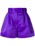 Styland Flared High-waisted Shorts - Purple