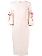 Roksanda Lavette Bow Embellished Dress - Pink & Purple