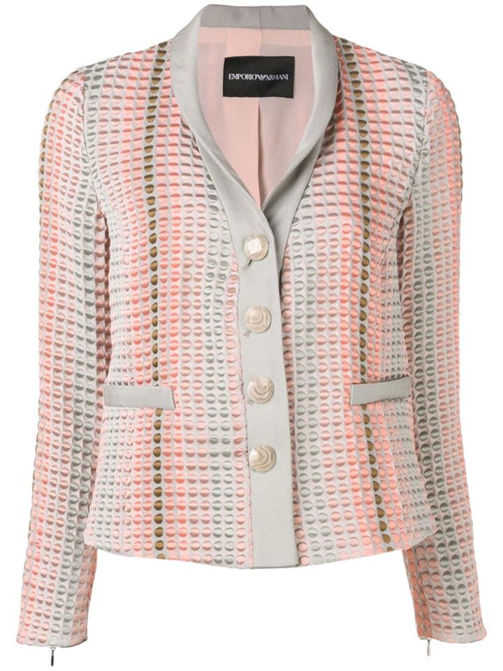 Emporio Armani Textured Button Blazer - Grey