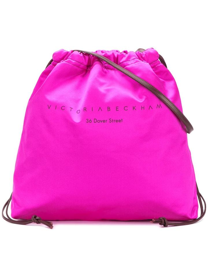 Victoria Beckham Logo Stamp Drawstring Bag - Pink