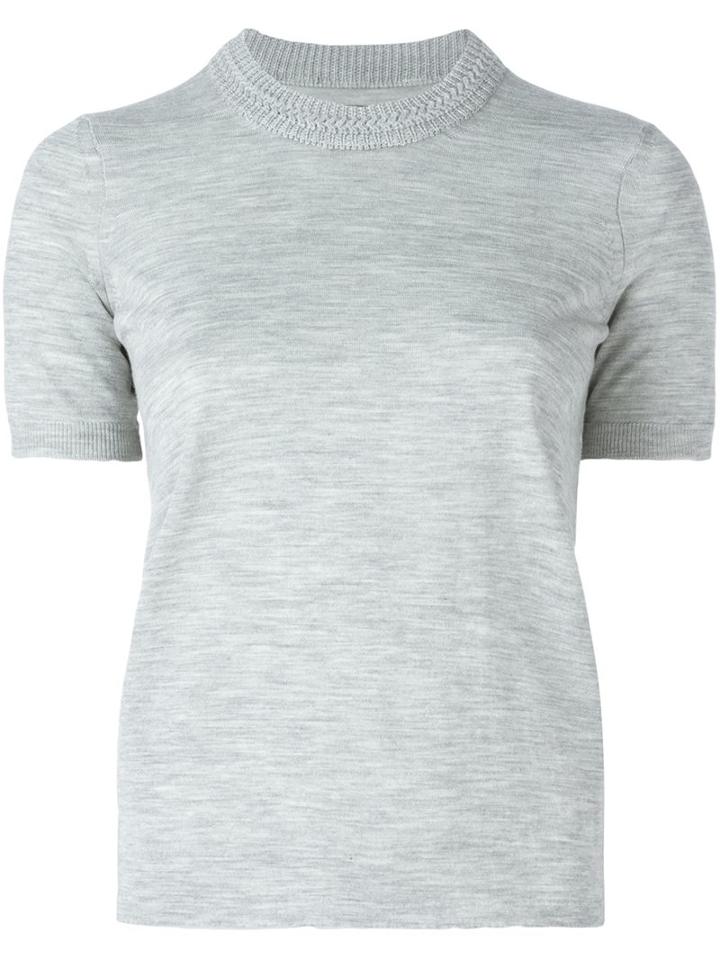 Isabel Marant 'clap' Knit Top, Women's, Size: 36, Grey, Polyamide/camel Hair/wool