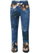 Alberta Ferretti Seashells Print Trousers, Women's, Size: 44, Blue, Polyester/spandex/elastane/acetate/nylon