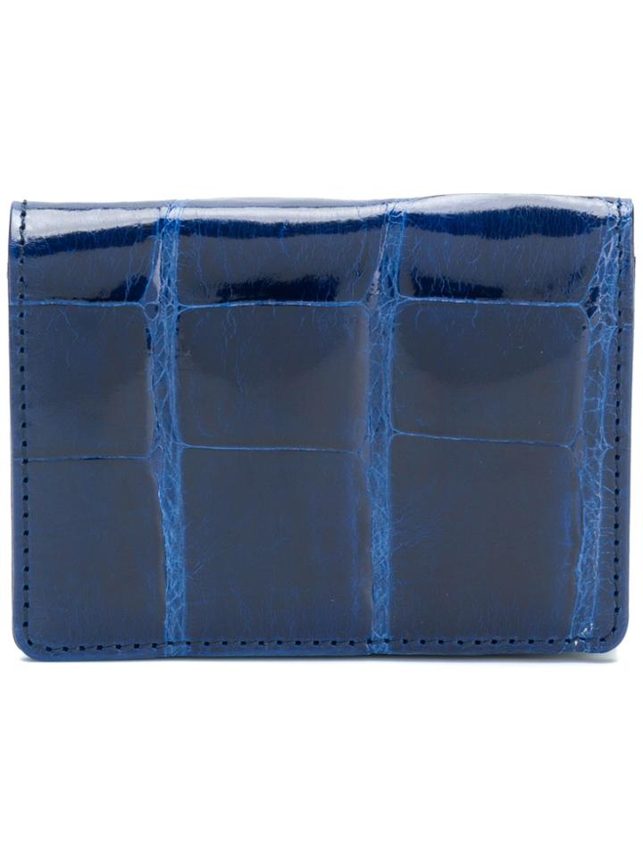 Jason Briggs Crocodile Effect Wallet - Blue