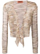 Missoni Tie Front Mesh Cardigan - Brown