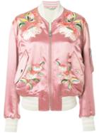 Gucci Floral Embroidered Bomber Jacket - Pink