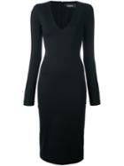 Dsquared2 Fitted Long Sleeved Dress, Women's, Size: Small, Black, Polyamide/polyester/spandex/elastane/virgin Wool