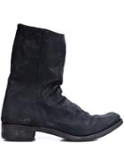 A Diciannoveventitre Double Zipper Boots, Men's, Size: 45, Black, Leather/horse Leather