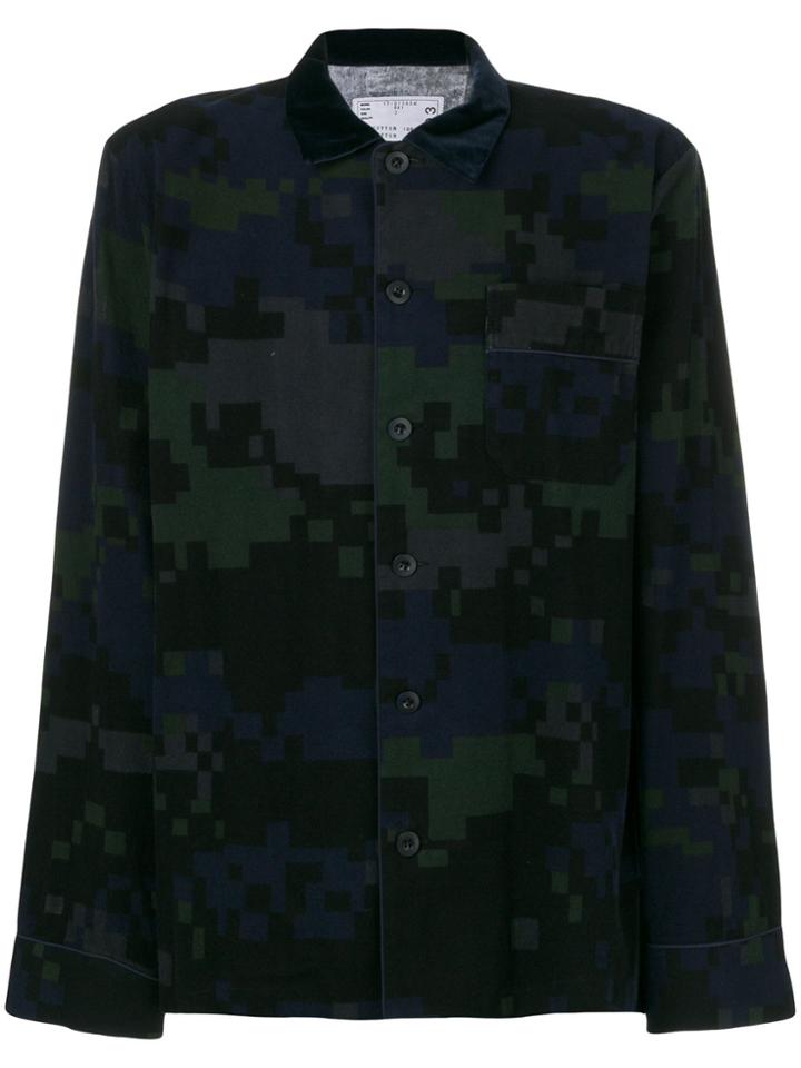 Sacai Pixel Camouflage Shirt - Blue