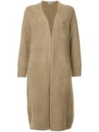 H Beauty & Youth Long Draped Cardigan - Brown
