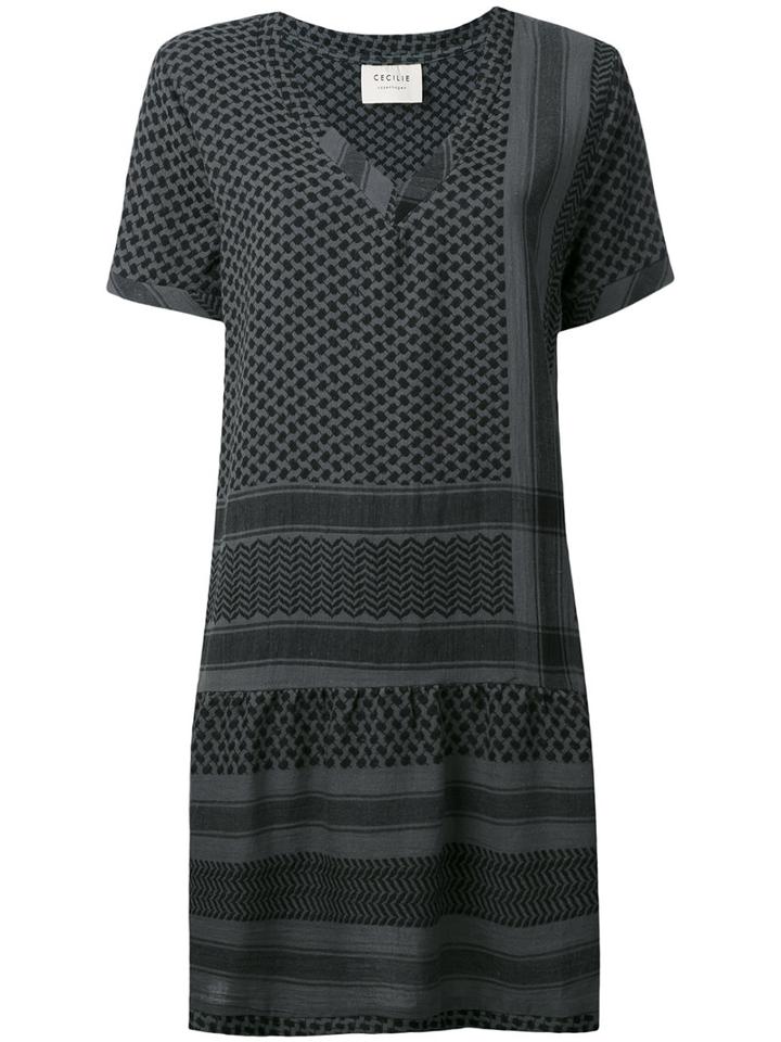 Cecilie Copenhagen - Short Sleeved V-neck Dress - Women - Cotton - One Size, Green, Cotton