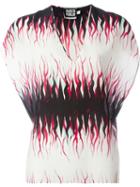 Fausto Puglisi Printed V-neck Blouse, Women's, Size: 42, Silk
