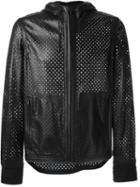 Givenchy Perforated Jacket, Men's, Size: Medium, Black, Lamb Skin/viscose/polyamide/spandex/elastane