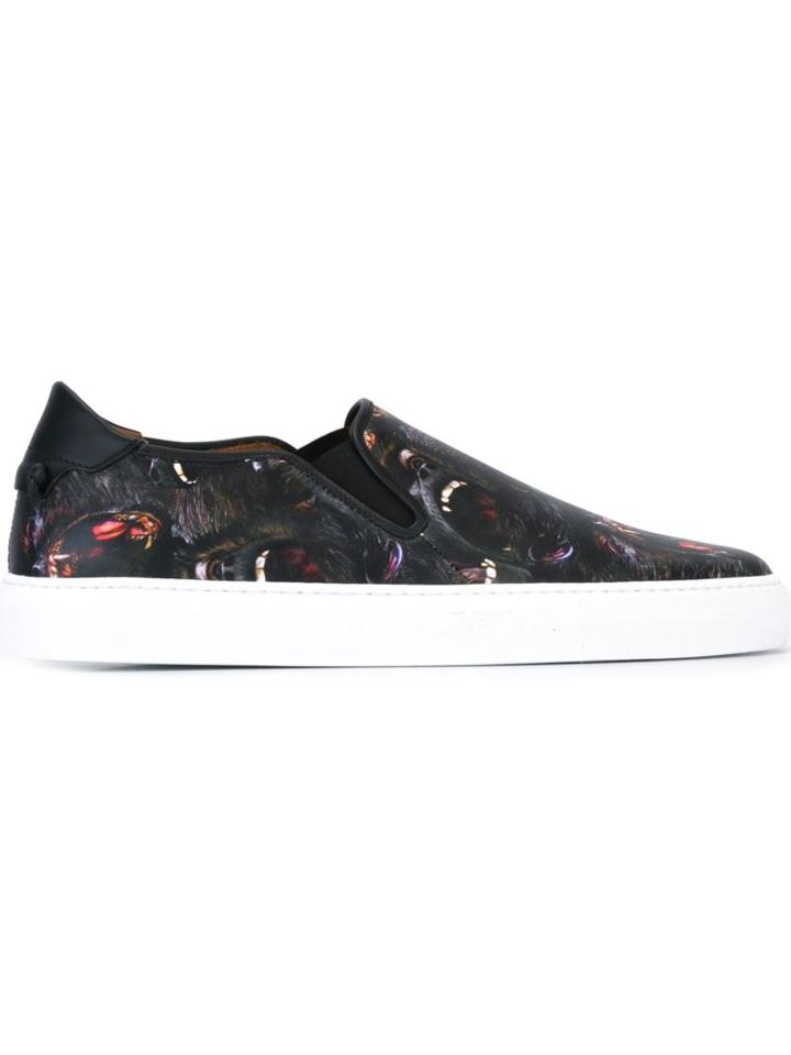Givenchy Baboon Print Sneakers, Men's, Size: 45, Black, Calf Leather/leather/rubber