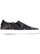 Givenchy Baboon Print Sneakers, Men's, Size: 45, Black, Calf Leather/leather/rubber