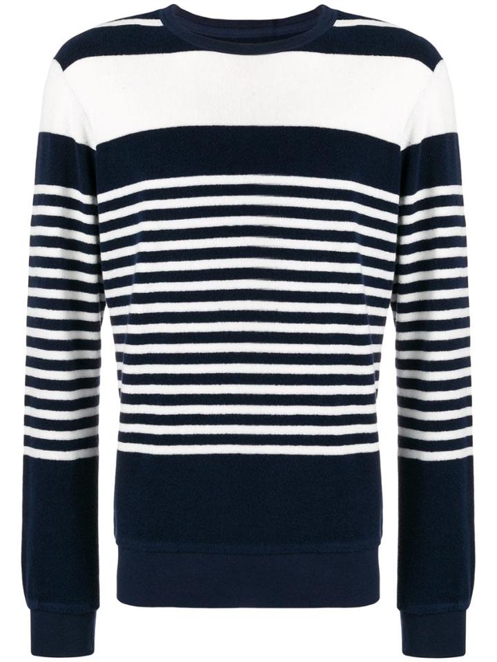 Orlebar Brown Striped Knit Sweater - Blue